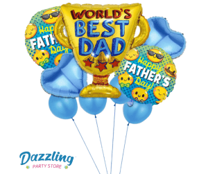 Father's Day Balloons Jumbo World's Best Dad Helium Bouquet