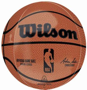 Wilson NBA basketball foil balloon with official logo and signature.