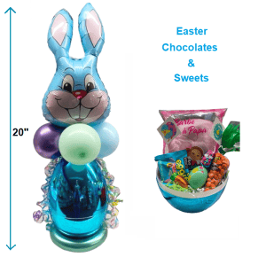 jumbo blue egg with chocolates candies cotton candy