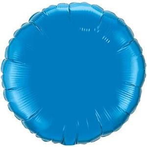 Large round sapphire blue foil balloon for celebrations and events.