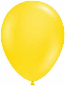 Bright yellow latex balloon for party decorations in Cornwall.