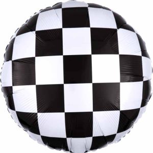 18" Checkered Foil Balloon Party Decor