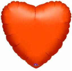 4" Orange Mini Heart Shaped Foil Balloon