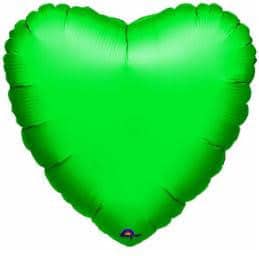 18" Green Metallic Heart Shape Foil Balloon