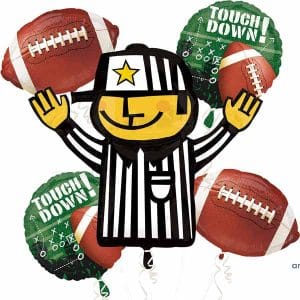 Anagram Touch Down Football Balloon Bouquet 5 PCE Mylar Foil