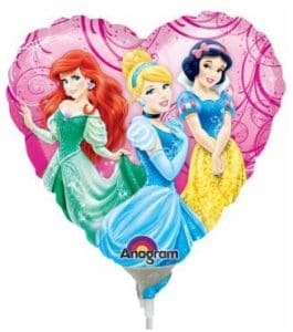 Heart Shaped Disney Princesses Mini Foil Balloon