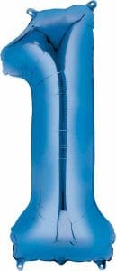 34" Blue Number 1 Supershape Decorative Foil Balloon