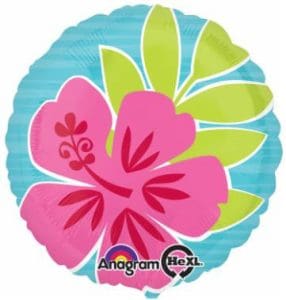 Tropical Flowers Round Foil Balloon