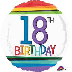 happy 18th Birthday Balloon Rainbow
