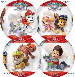 4 sided Paw Patrol Orbz Party Balloon