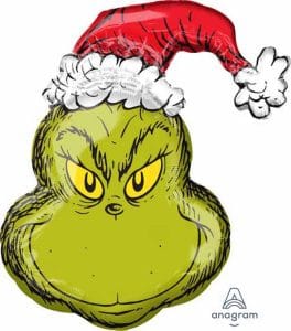 Anagram Supershape 29" Dr. Seuss Grinch Christmas Foil Balloon
