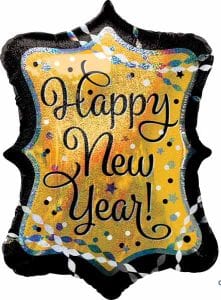 Happy New Year Holographic Shaped Foil Balloon