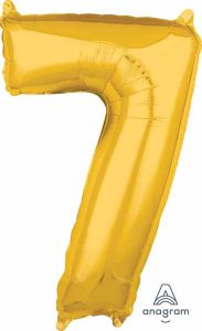 Number 7 Balloon in Gold