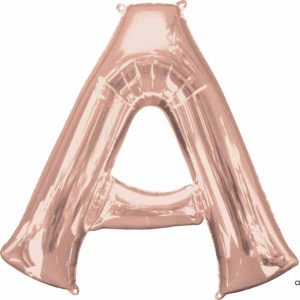 Rose Gold Letter A Air Filled Foil Balloon