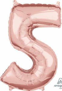 Number 5 Balloon in Rose Gold