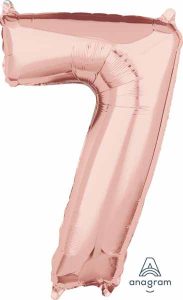 Number 7 Balloon in Rose Gold