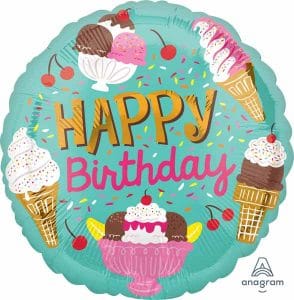 Happy Birthday Ice Cream Theme Balloon