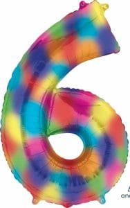 Big 6 Rainbow Foil Balloon