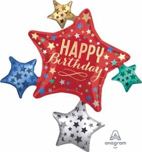 Stars Cluster Birthday Balloon Foil Jumbo