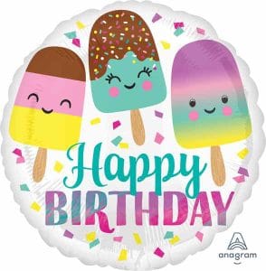 Cute Ice Cream Birthday Balloon