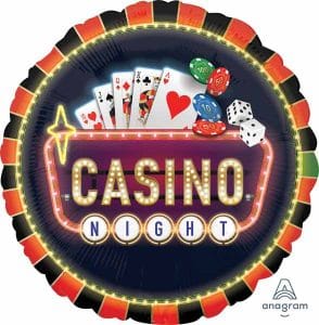 Jumbo Round Casino Foil Balloon