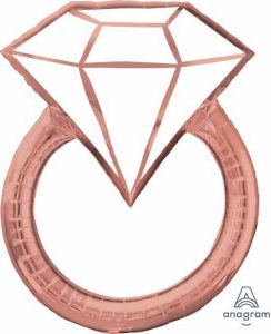 Blush Pink 30" Diamond Engagement Ring Large Holographic Foil Balloon