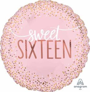 Anagram 18" Round Blush Sweet 16 Pink Birthday Confetti Foil Balloon
