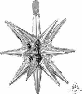 20" Silver Magic Star Foil Balloon Air-Fill