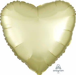 18" Heart Shape Satin Luxe Pastel Yellow Foil Balloon