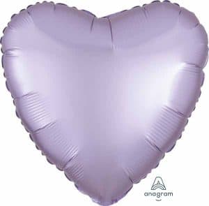 18" Heart Shape Satin Luxe Pastel Lilac Foil Balloon