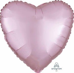 18" Heart Shape Satin Luxe Pastel Pink Foil Balloon
