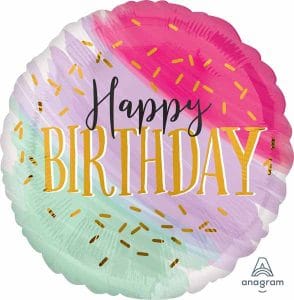 28" Jumbo Water Color Happy Birthday Foil Balloon