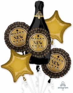 Happy New Years Eve Foil Balloon Bouquet