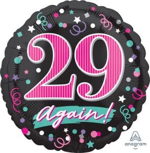 29 Again Birthday Balloon