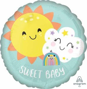 pastel color rainbow baby shower balloon