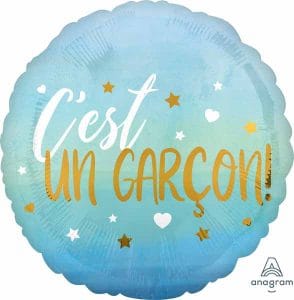 C'est in Garcon Ballon Baby Blue It's a Boy