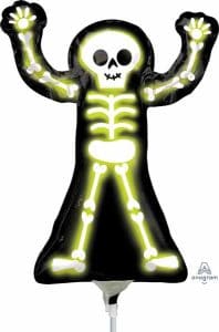 Mini Skeleton Neon Balloon On a Stick