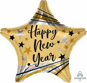 star shaped happy new year balloon