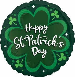 Anagram 18" Round Shamrock Happy St. Patrick's Day Green Foil Balloon