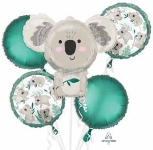 Anagram Cute Koala Balloon Bouquet 5 Foil Balloons Party Decor