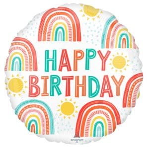 Sun & Rainbows Happy Birthday Balloon