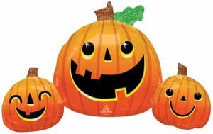 Halloween Pumpkin Trio Themed Foil Mylar Balloon