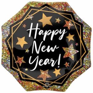 Happy New Year Hexagon Foil Balloon