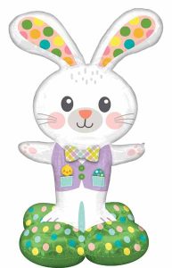 AirLoonz Easter Bunny 46" Tall Foil Mylar Balloon Table Party Decoration