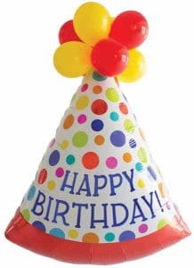 Birthday Party Hat Jumbo Foil Balloon Kit