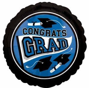 blue black congrats grad foil balloon