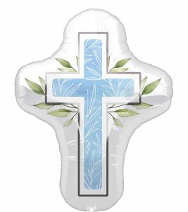 Blue Cross First Communion Foil Balloon