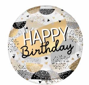 Gold & Black Birthday Balloon