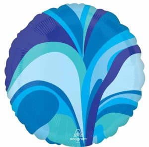 Vibrant Blue Macro Marble Round Foil Balloon