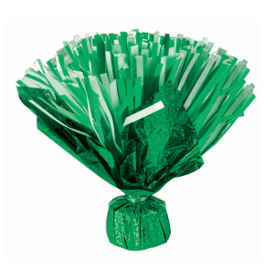 Foil Pom Pom Balloon Weight Green And White